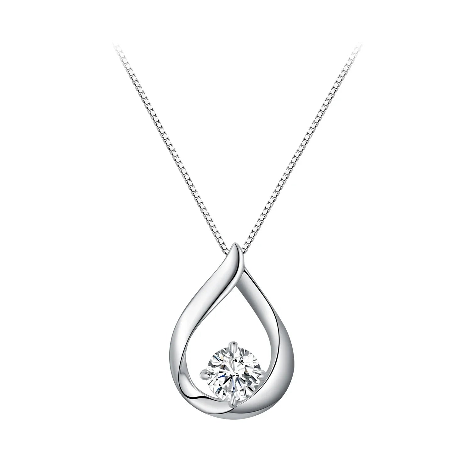1CT Moissanite Waterdrop Necklace And Drop Earrings 925 Sterling Silver Wedding Bridal Jewelry Set BandsCo Straps