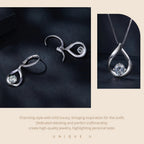 1CT Moissanite Waterdrop Necklace And Drop Earrings 925 Sterling Silver Wedding Bridal Jewelry Set BandsCo Straps