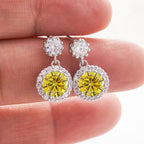 1ct Moissanite Drop Earrings For Women Sterling S925 18K White Gold Plated BandsCo Straps