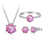 1ct D Color Moissanite Bridal Set 925 Sterling Silver Ring Earring Necklace BandsCo Straps