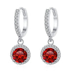 1Ct 6.5mm Blue Green Moissanite Drop Earrings For Women S925 Sterling BandsCo Straps