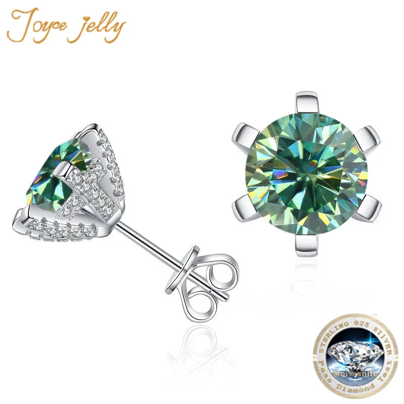 1ct D VVS Moissanite Stud Earrings 925 Sterling Silver 3EX Cut Women Daily BandsCo Straps