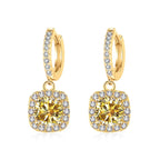 1ct GRA-Certified Moissanite Drop Earrings VVS D 18K Gold Plated 925 Sterling BandsCo Straps