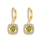 1ct GRA-Certified Moissanite Drop Earrings VVS D 18K Gold Plated 925 Sterling BandsCo Straps