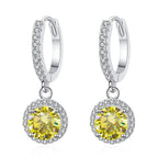 1Ct 6.5mm Blue Green Moissanite Drop Earrings For Women S925 Sterling BandsCo Straps