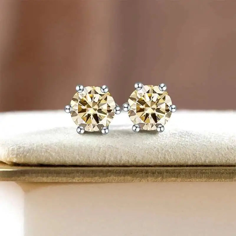 1ct D Color Moissanite Bridal Set 925 Sterling Silver Ring Earring Necklace BandsCo Straps