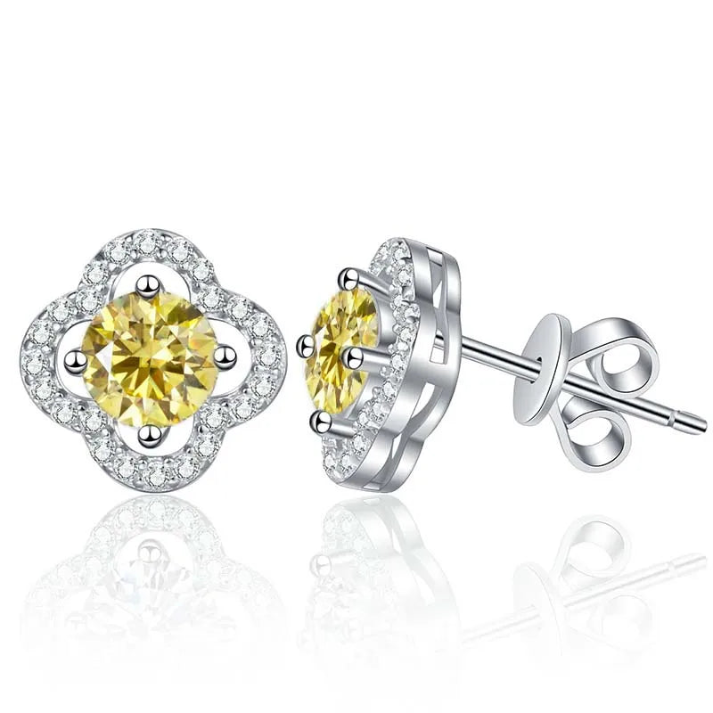 1ct Moissanite Stud Earrings For Women 925 Sterling Silver Wedding Gift BandsCo Straps