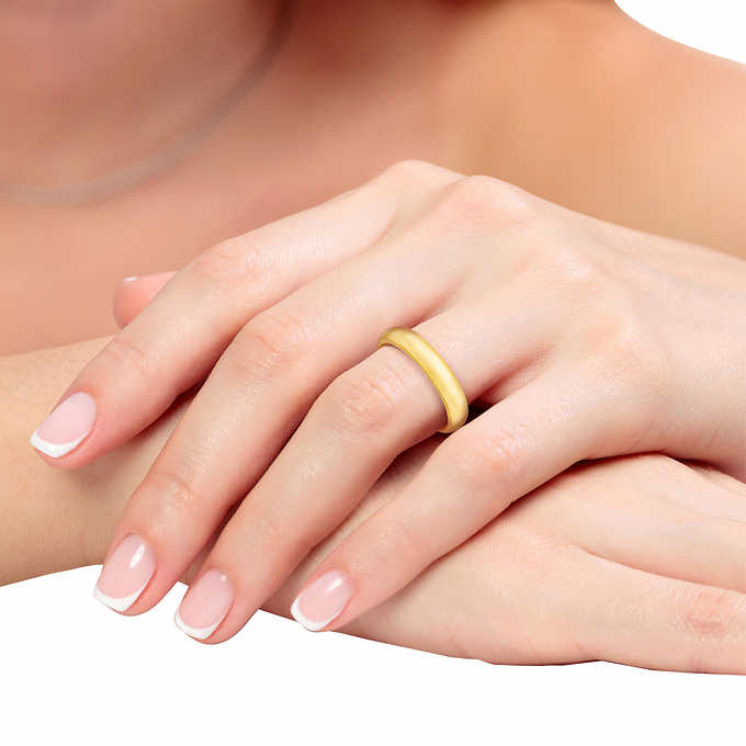 14K Solid Gold 4mm Unisex Wedding Band Pi-Mart