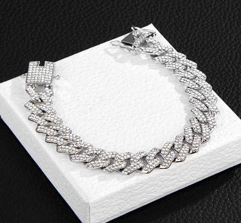 Gold Plated Iced Out Chain for Men and Women Cuban Chain Necklace Pi-Mart