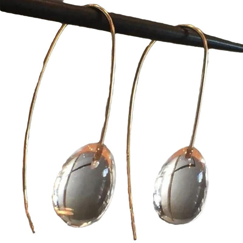 Ornament Simple Personality Glass Ball Ear Ring Pi-Mart