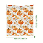 Cozy Flannel Thanksgiving Blanket - Rustic Pumpkin & Maple Leaf Design, Soft Orange Throw for Sofa, Bedroom, Camping - Perfect Fall Decor Gift Lootquake LLC