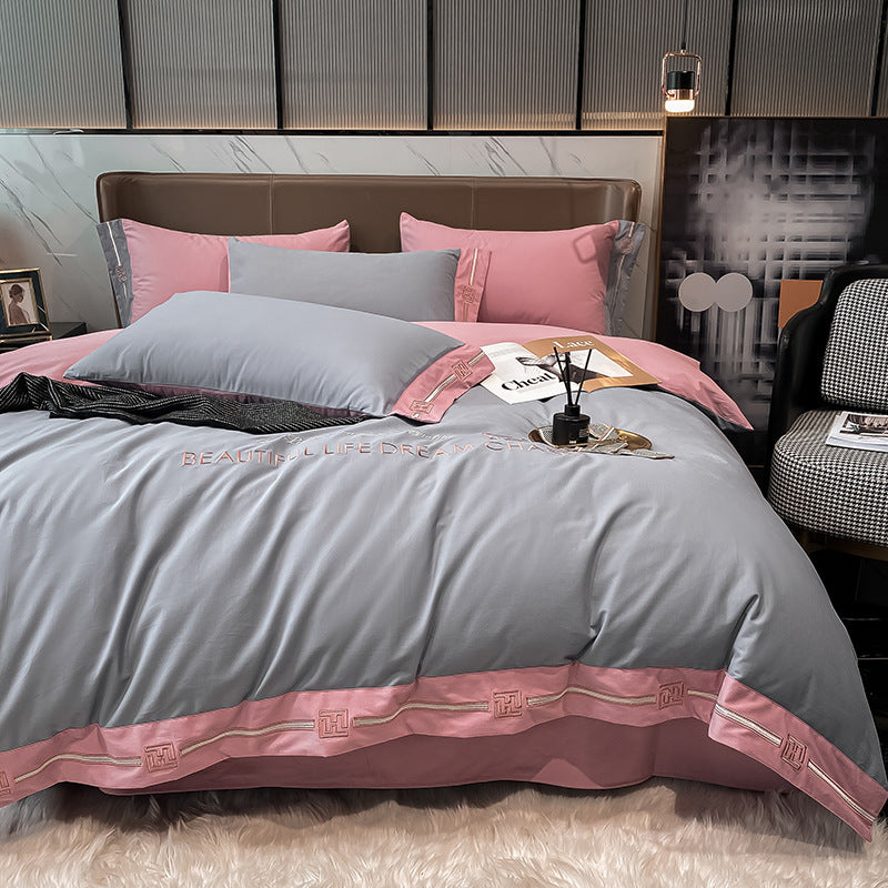 Pure Cotton Quilt Cover Linen Bed Sheet Autumn And Winter Set Pi-Mart