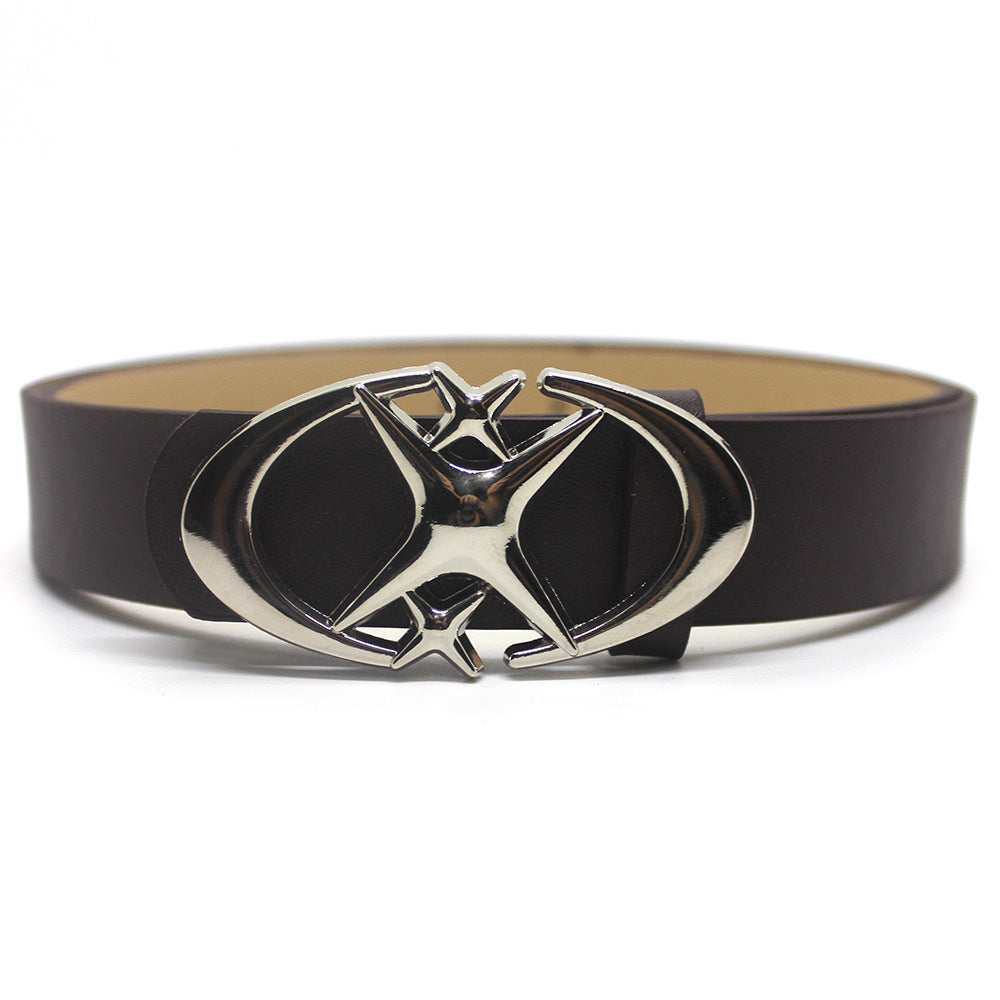 Fashion Wild Original Design Double Crescent Moon Cross Star Buckle Belt Pi-Mart