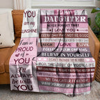 1pc To My Daughter Blanket Creative Text Letter For Daughter Soft Blanket Flannel Blanket For Couch Sofa Office Bed Camping Travel, Multi-purpose Gift Blanket For All Season Lootquake LLC