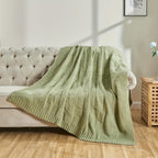 1pc Knit Throw Blanket, White Checkered Throw Blanket For Couch, Soft Cozy Warm Knitted Throw Blanket For Bed Sofa Lootquake LLC