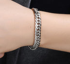 Luxury Miami Stainless Steel Chain Bracelets For  Men Flat Curb Bracelet Hip Hop Rock Sports Jewelry Style - SJB-DIAMOND ELITES