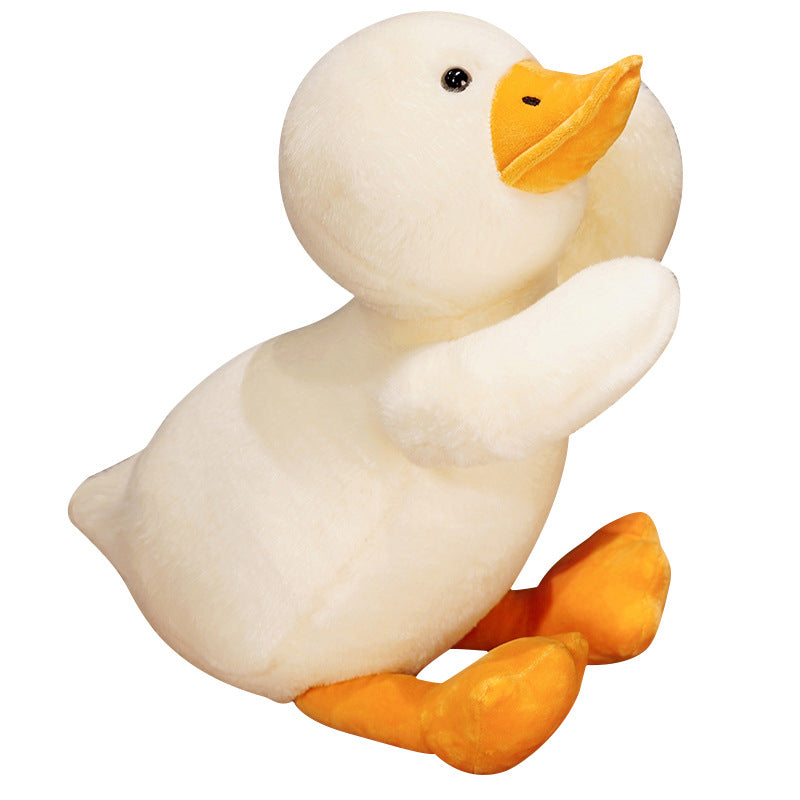 Lying Big White Duck Feather Plush Toy Soft And Adorable Pillow Pi-Mart