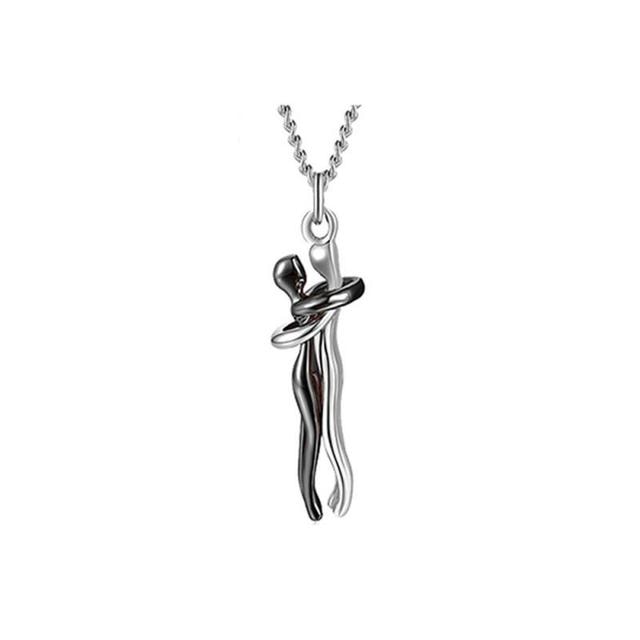 Couple Hugging Pendant Necklace Pi-Mart