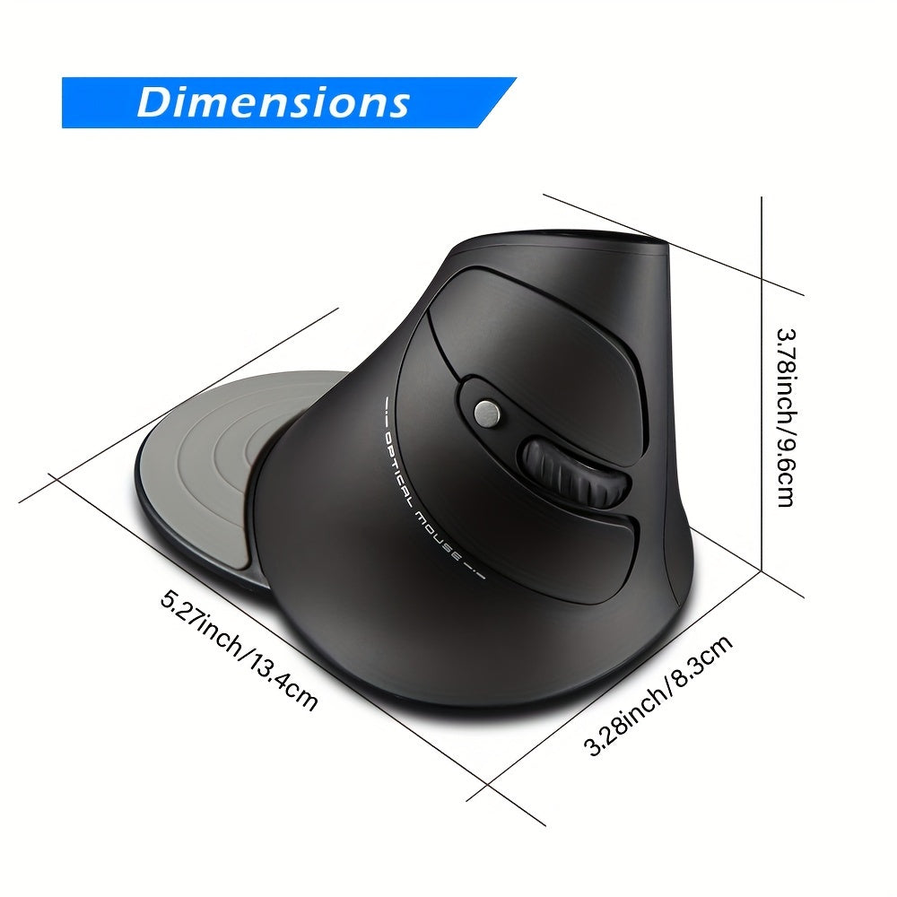 ZELOTES Ergonomic Wrist Rest Mouse, 2.4G Vertical Wireless Gaming Mouse, Comfort Grip, Right Hand Orientation, Battery Powered (Batteries Not Included), 393.7inch Range, Plastic Material, No Charging Function, ≤36V Operatin Lootquake LLC