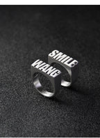 Customized Alphabet Couple Ring Customized Sterling Silver Couple Style Pi-Mart