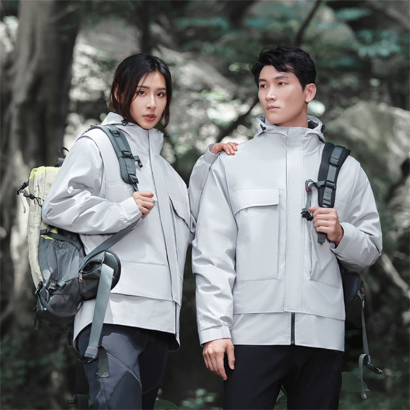 3-in-1 Waterproof Winter Jacket for Men & Women - Removable Down Liner Hooded Windbreaker (5000mm, 90 White Duck Down) - S-6XL Pi-Mart