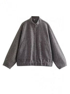 Autumn Casual Full Size Drop Shoulder Snap Down Jacket with Buttoned Front and Pockets Stevvex