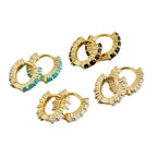 Circle-shaped Diamond Colorful Crystals Opal Zircon S925 Sterling Silver Earrings Lootquake LLC