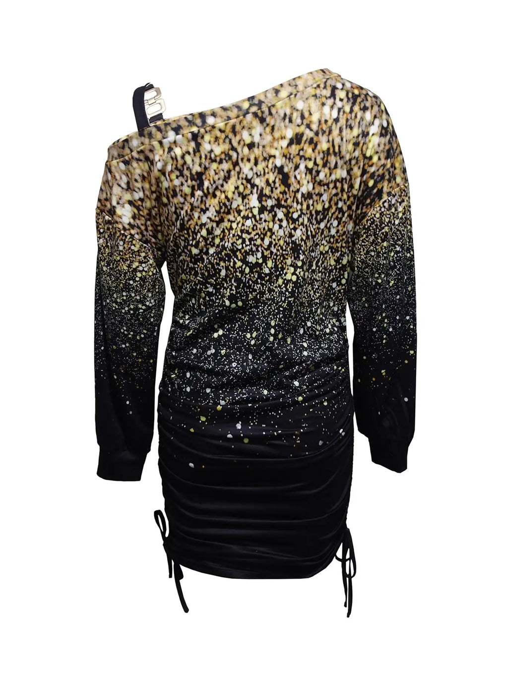 Ladies' Printed Off Shoulder Casual Bag Hip Dress - SJB-DIAMOND ELITES