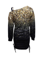 Ladies' Printed Off Shoulder Casual Bag Hip Dress - SJB-DIAMOND ELITES
