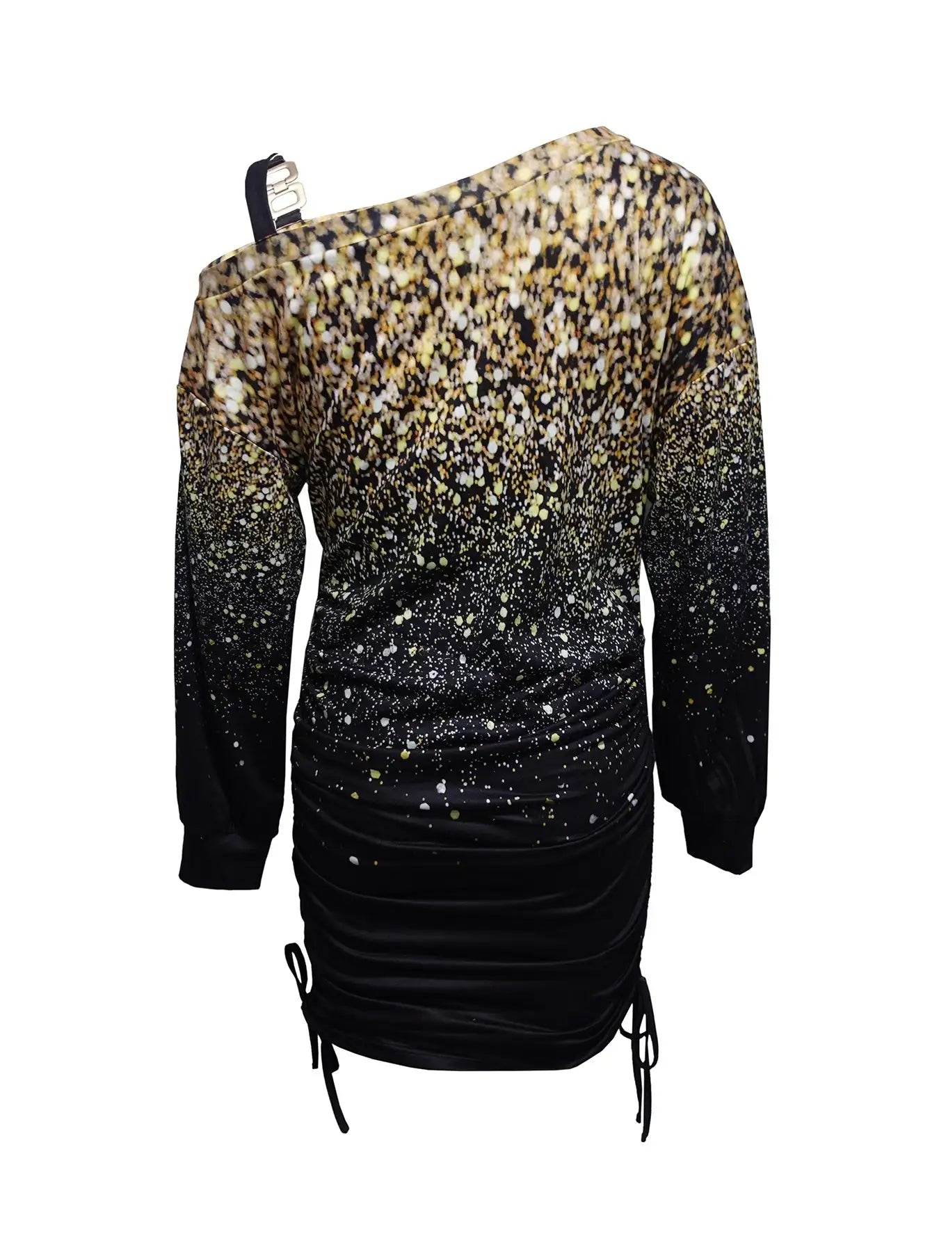 Ladies' Printed Off Shoulder Casual Bag Hip Dress - SJB-DIAMOND ELITES