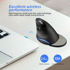 ZELOTES Ergonomic Wrist Rest Mouse, 2.4G Vertical Wireless Gaming Mouse, Comfort Grip, Right Hand Orientation, Battery Powered (Batteries Not Included), 393.7inch Range, Plastic Material, No Charging Function, ≤36V Operatin Lootquake LLC
