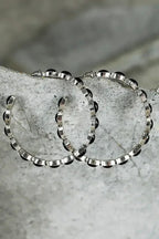 Turquoise C-Shape Hoop Earrings | Bold Statement Earrings - Femstylo