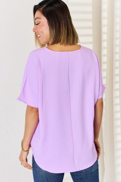 Zenana Texture Short Sleeve T-Shirt Lootquake LLC