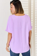 Zenana Texture Short Sleeve T-Shirt Lootquake LLC