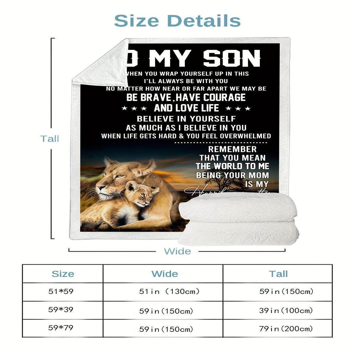 1pc Gift For Son Blanket Birthday Gifts For Son Graduation Gifts For Son Son Gifts From Mother For His Birthday To My Son Best Gift Ideas For Son Lootquake LLC