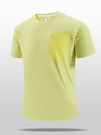Men's Plus Size Quick-Dry T-Shirt with Zipper Pocket