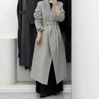 Angora Red Women's Loose Double-Sided Wool Overcoat – Elegant & Cozy