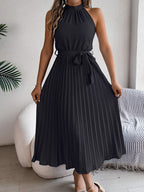 Cute Pink Sleeveless Midi Dress Elegant & Flowy Girls Dress Beautiful Design