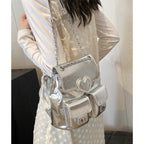 Love pattern women's backpack, versatile chain backpack, fashion travel small backpack purse women - SJB-DIAMOND ELITES