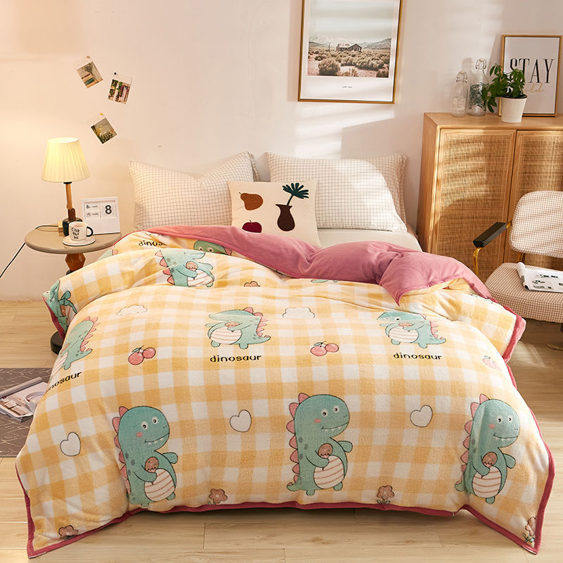 Plush Thick Snowflake Duvet Cover Single Piece Flannel Pi-Mart