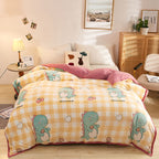 Plush Thick Snowflake Duvet Cover Single Piece Flannel Pi-Mart