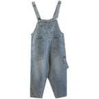 Spring Summer Women's Loose Denim Jumpsuit (Korean Style)