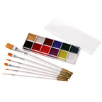 Fit Colors 12 Colors Face Paint Water Soluble Human Body Paints Halloween Masquerade Makeup Palette Brush Pi-Mart