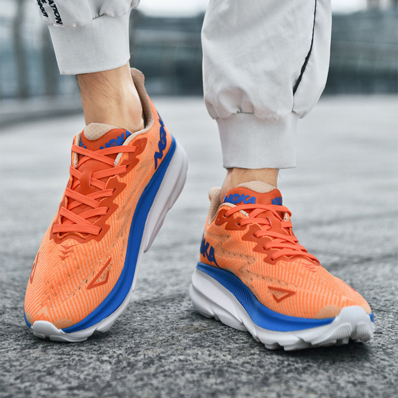 Fashion Lace-up Mesh Sneakers Men Lightweight Shock Absorption Training Shoes Soft-sole Running Sports Shoes Pi-Mart