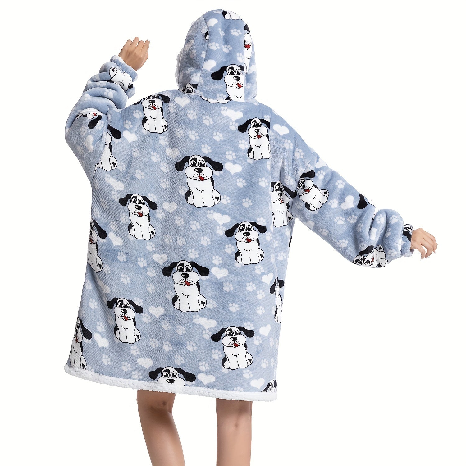 1pc Oversized Blanket Hoodie, Sherpa Fleece Hooded Blanket For Women, Ultra Soft Warm Wearable Blanket Sweatshirt Women Men Adult, Gift For Ladies