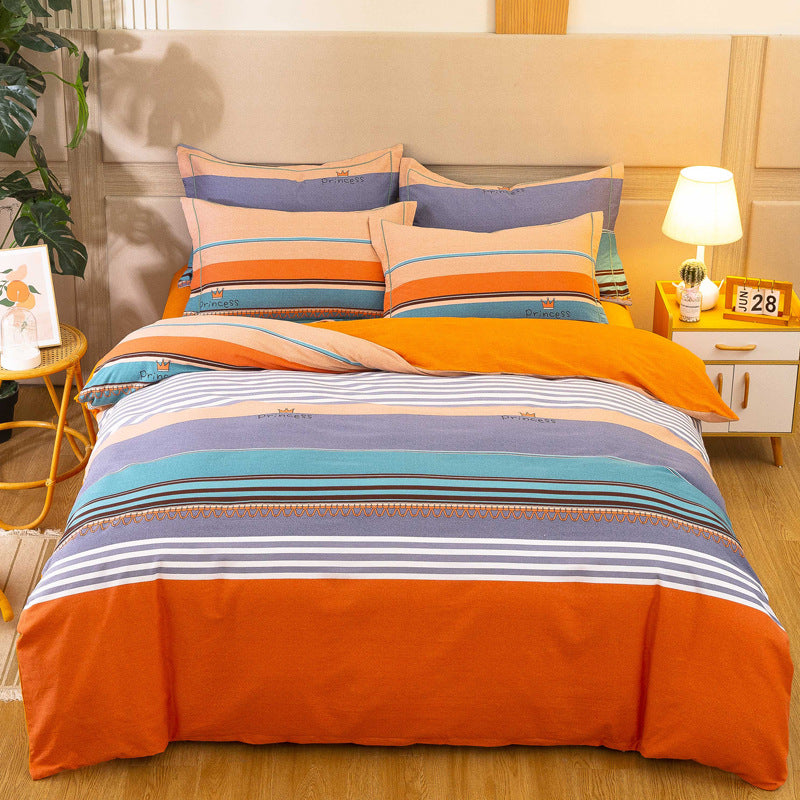 Cotton Winter Linen Quilt Cover Bedding Set Pi-Mart