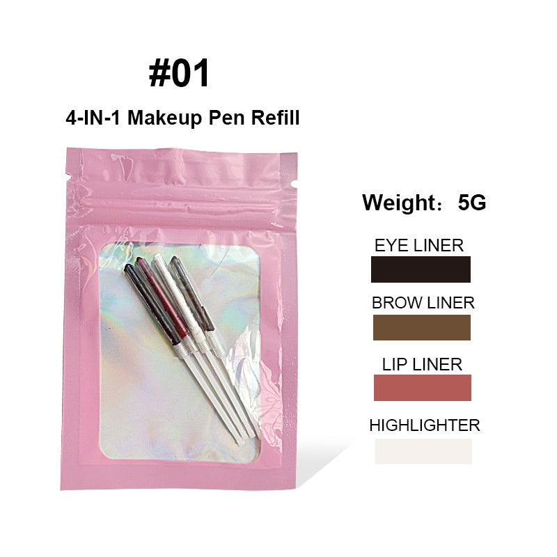 Four-in-one Cosmetic Brush Four-color Highlight Lip Liner Eyeliner Eyebrow Pencil Pi-Mart
