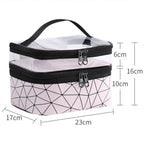 Multifunctional double-layer cosmetic bag, transparent storage bag, travel portable tote bag, large-capacity waterproof toilet bag - SJB-DIAMOND ELITES