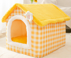 Foldable Dog House Pet Cat Bed Winter Dog Villa Sleep Kennel Removable Nest Warm Enclosed Cave Sofa Pets Supplies Pi-Mart