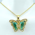 Crystal Glass Butterfly Necklace Pi-Mart